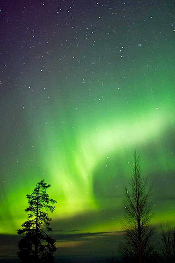 Aurora boreal sobre Rovaniemi, na Lapônia finlandesa