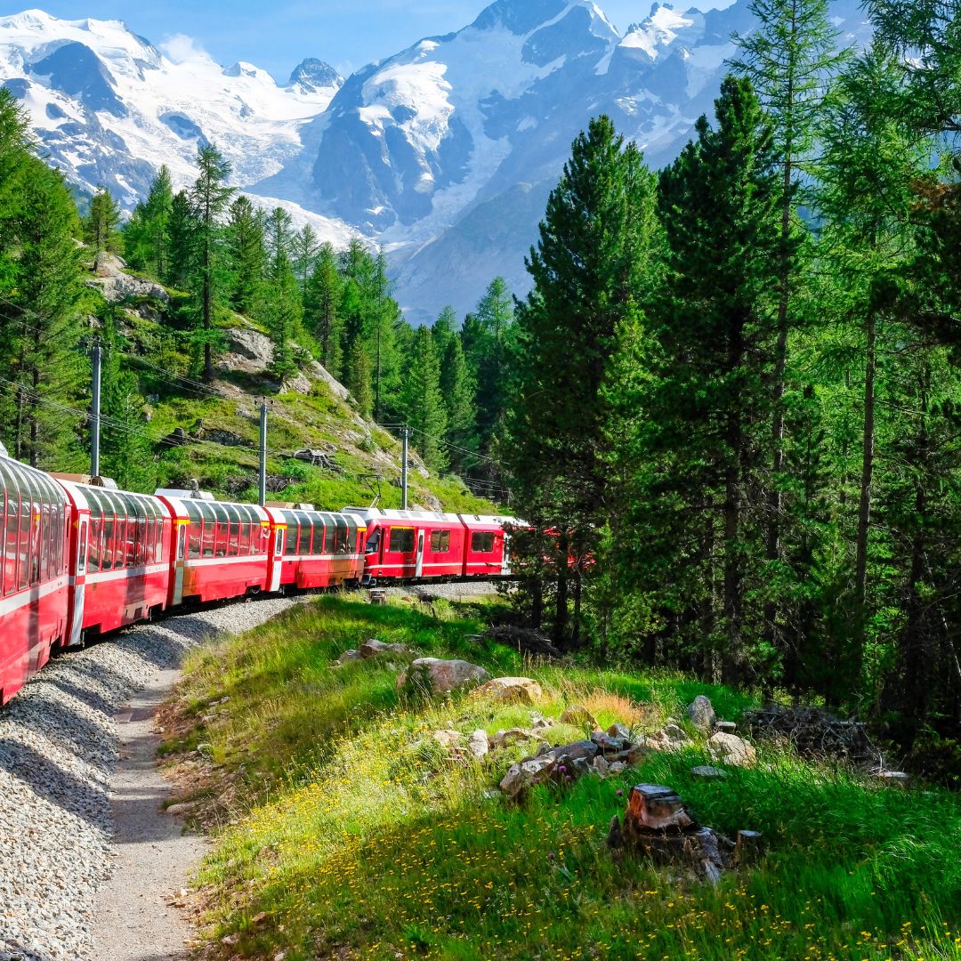 França, Suíça e Itália com Trem Panorâmico Bernina Express – 10 dias